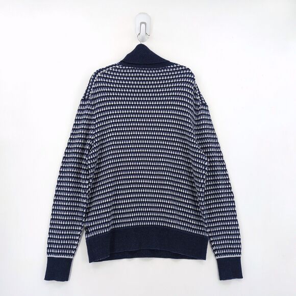 Ted Baker London Men 5 XL Riber Sweater Blue Chunky Turtleneck Wool Blend FLAW - Picture 6 of 8